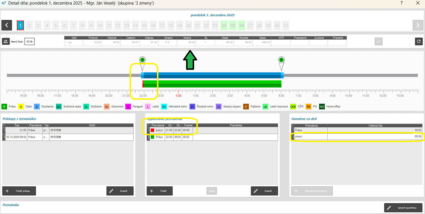 Posun v detaile dňa