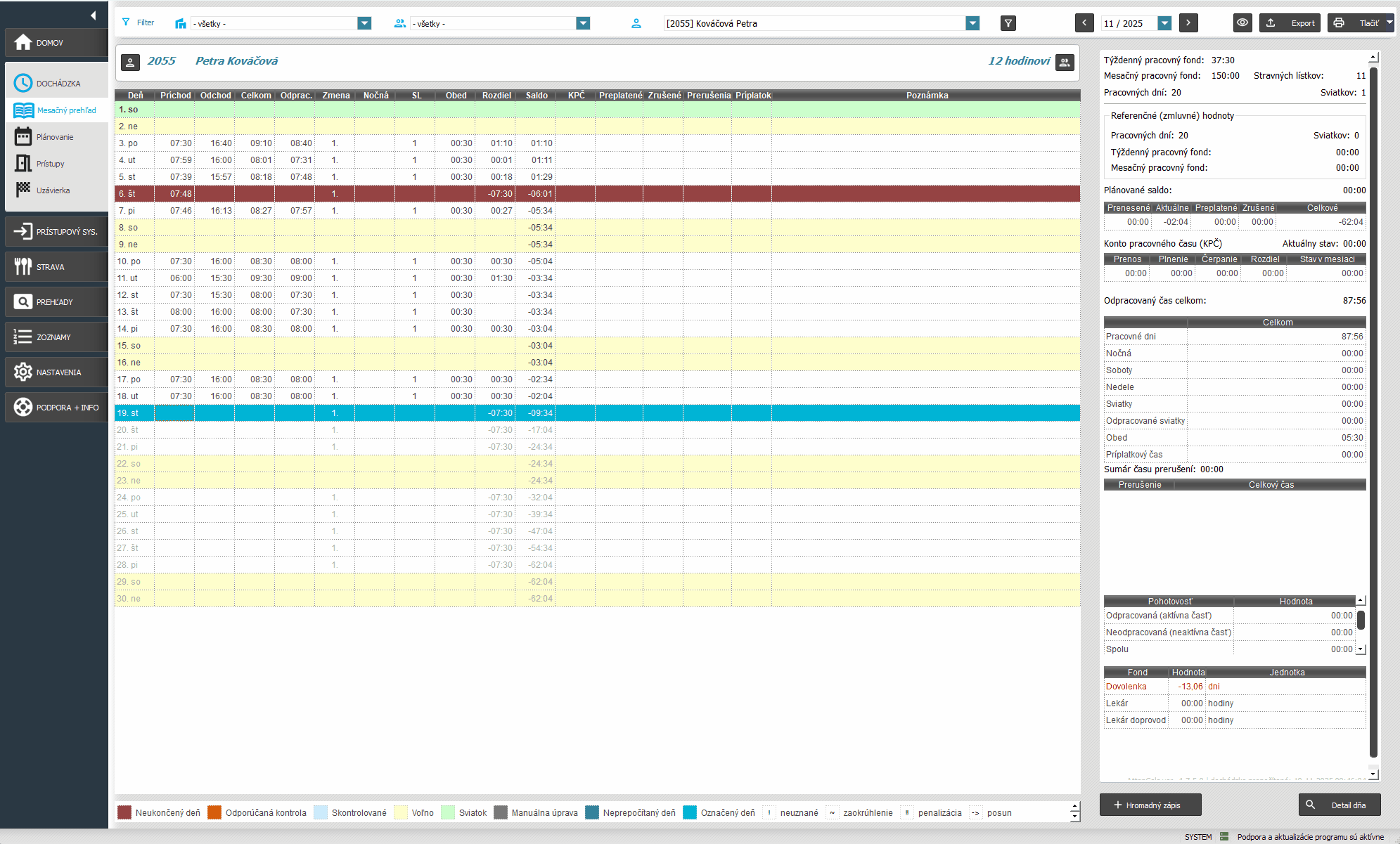 Animacia detailu dňa