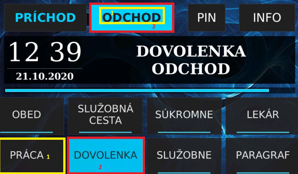 Zadanie celodennej dovolenky na termináli STL.one - pri odchode z práce