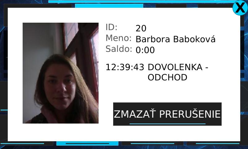 Potvrdenie zápisu prerušenia Dovolenka - Odchod na termináli STL.one