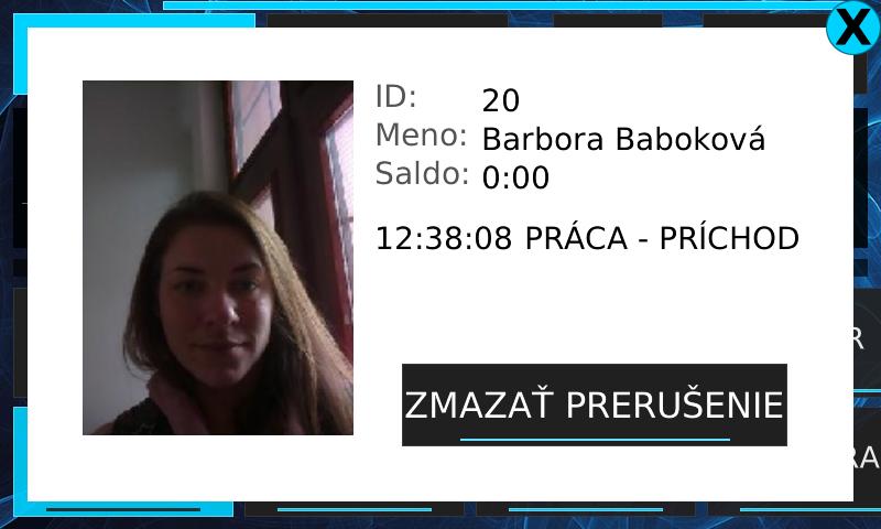 Potvrdenie zápisu prerušenia práca - Príchod na termináli STL.one