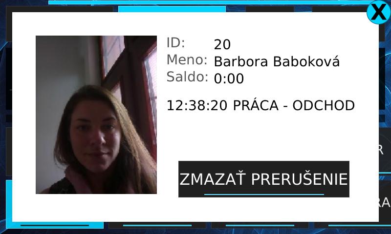 Hlásenie o zápise prerušenia práca - odchod na termináli STL.one
