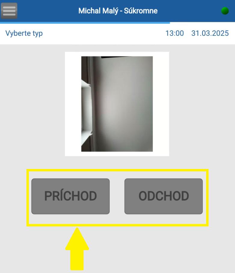Detekcia tváre - aktívna - neaktívne tlačidlá