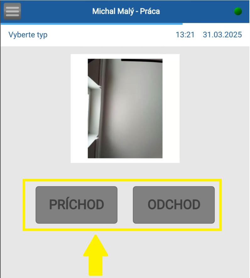 Detekcia tváre - neaktívne tlačidlá