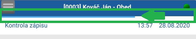 Časová os na opravu zápisu na tablete