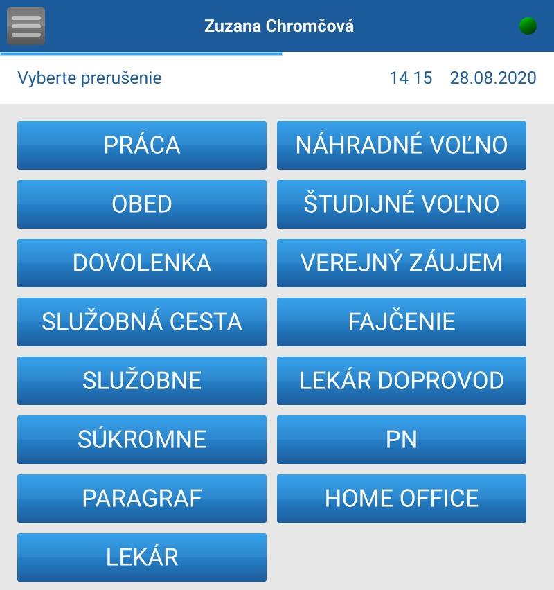 Prerušenia v tablete