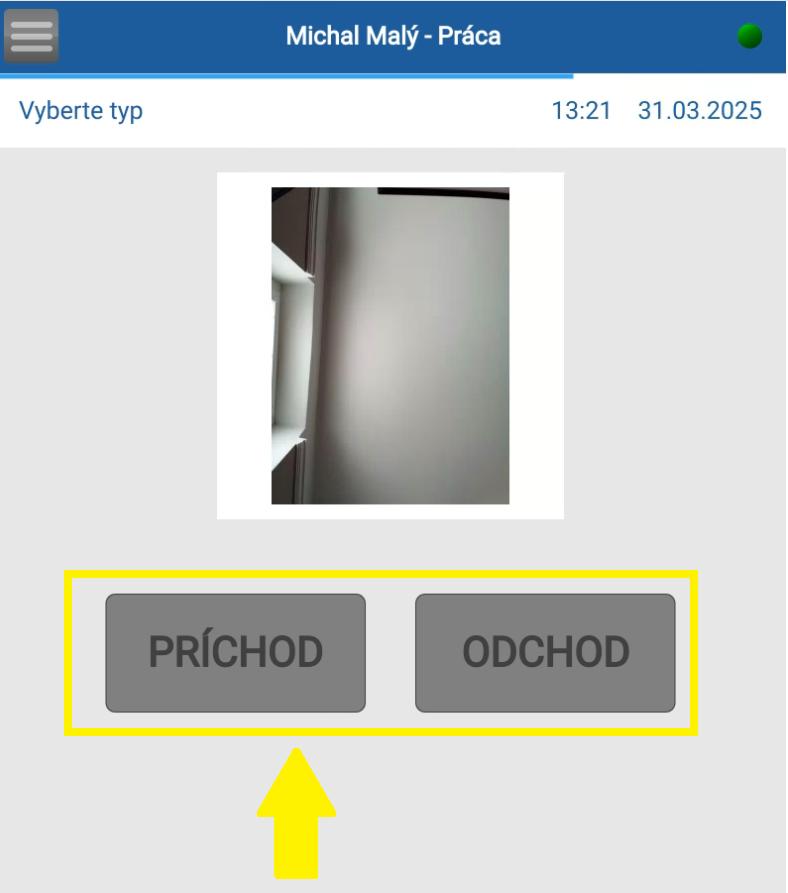 Aktívna detekcia tváre na tablete - neaktívne tlačidlá