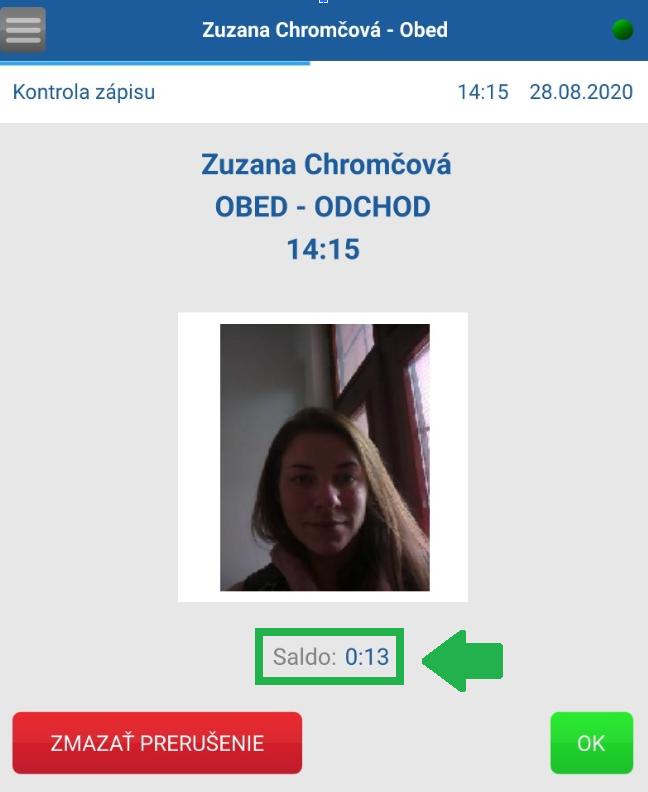 Informačné okno na tablete