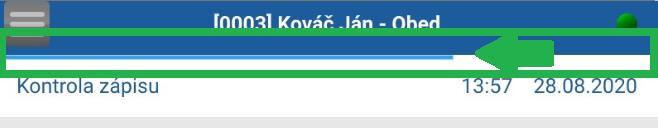 Časová os na tablete