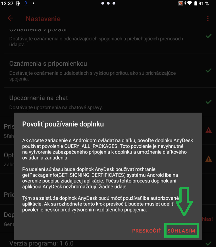 Plugin AD1 - udeľte súhlas