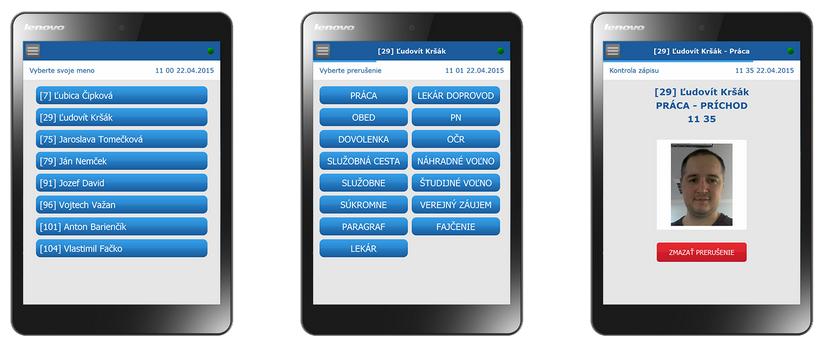 Vzhľad základnej obrazovky tabletu