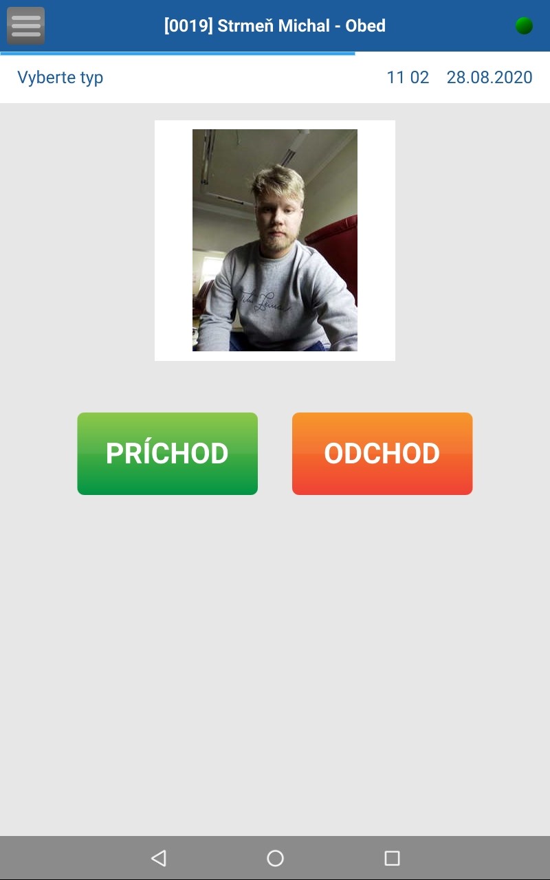 Aktívne tlačidlá na zápis prerušenia