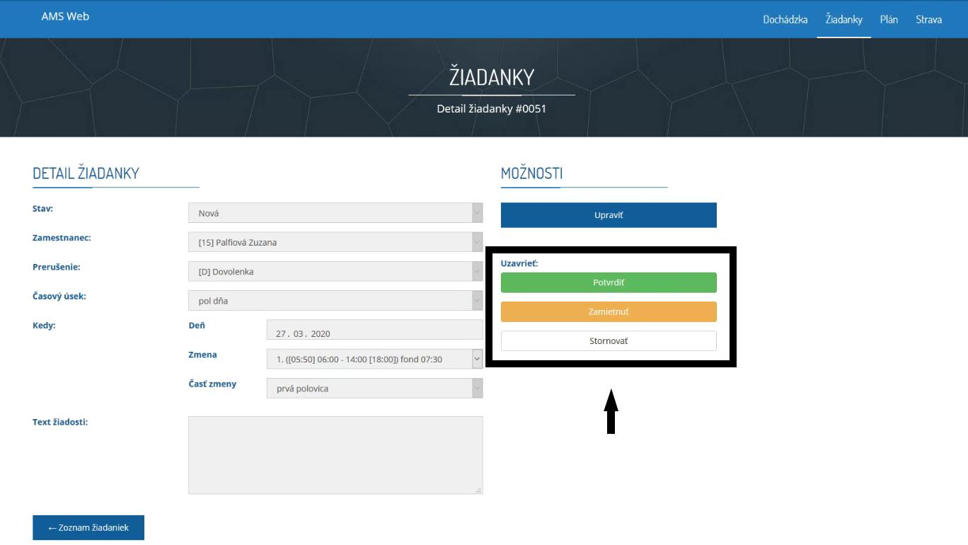 Spracovanie žiadanky v AMS WEB