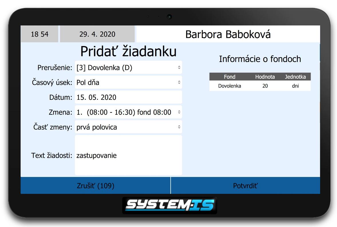Kiosk - žiadanky - pridať žiadanku