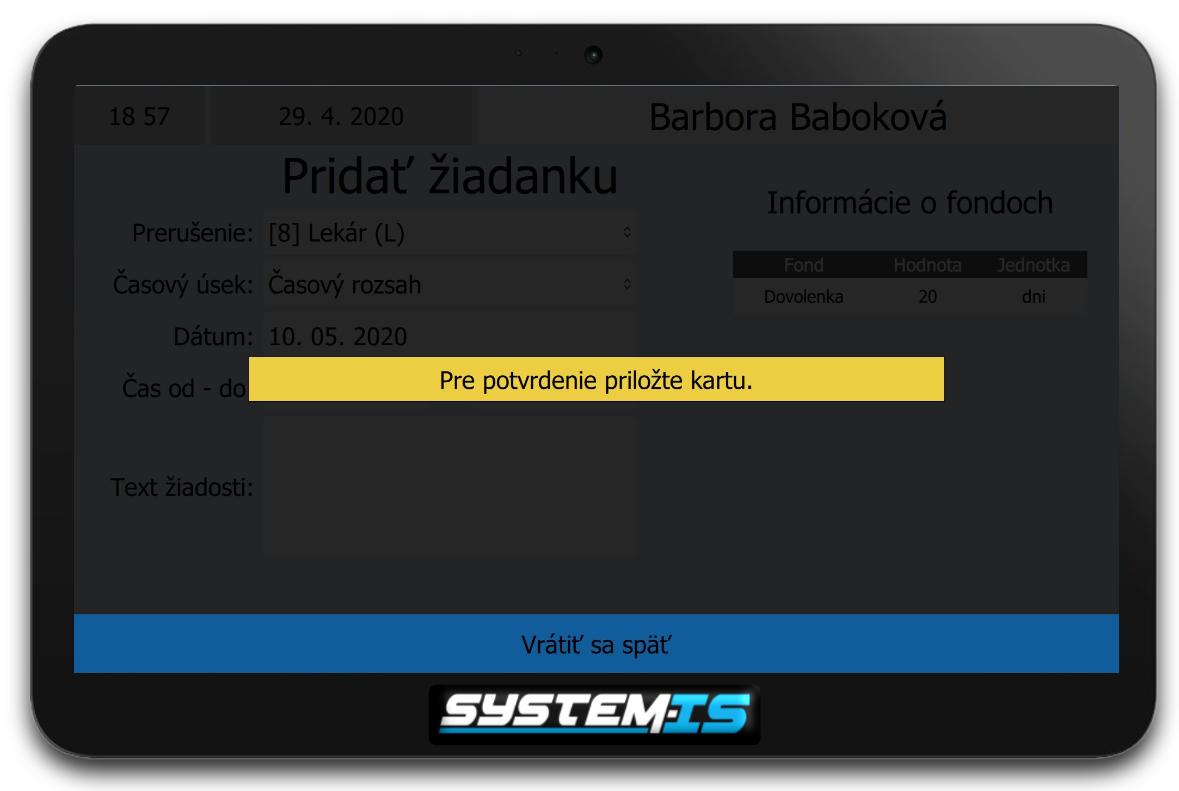 Kiosk - žiadanky - priloženie karty