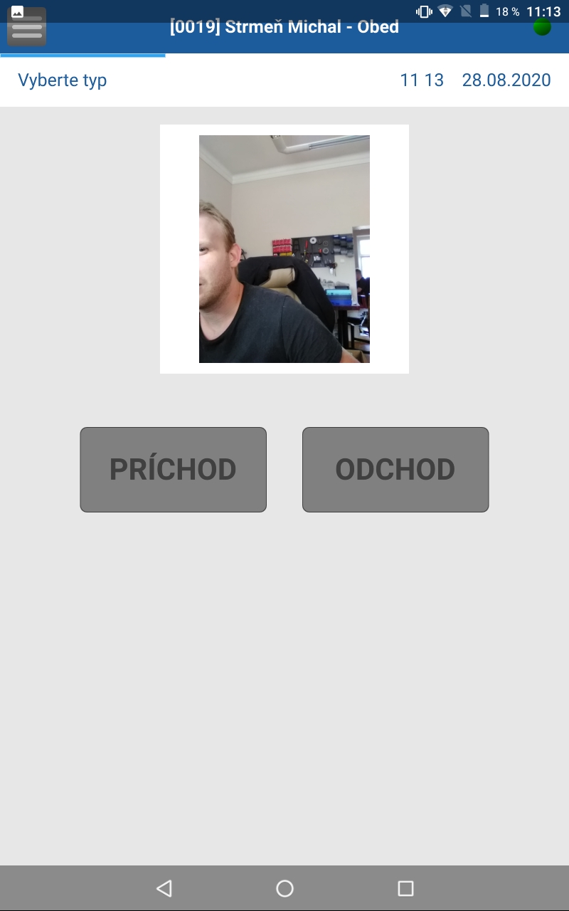 Zápis prerušenia s detekciou tváre