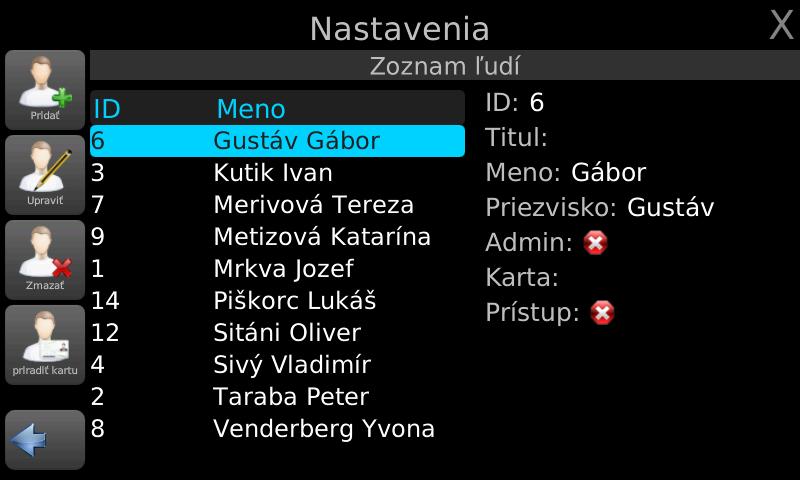 Nastavenia ľudia STL.one