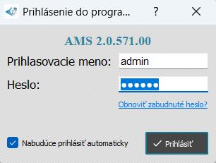 prvé prihlásenie do AMS