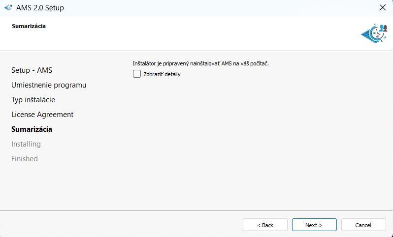 spustenie inštalácie