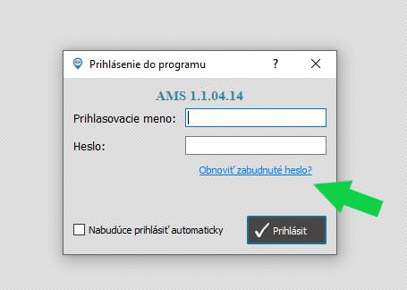 Obnoviť zabudnuté heslo