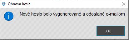 Vytvorenie nového hesla