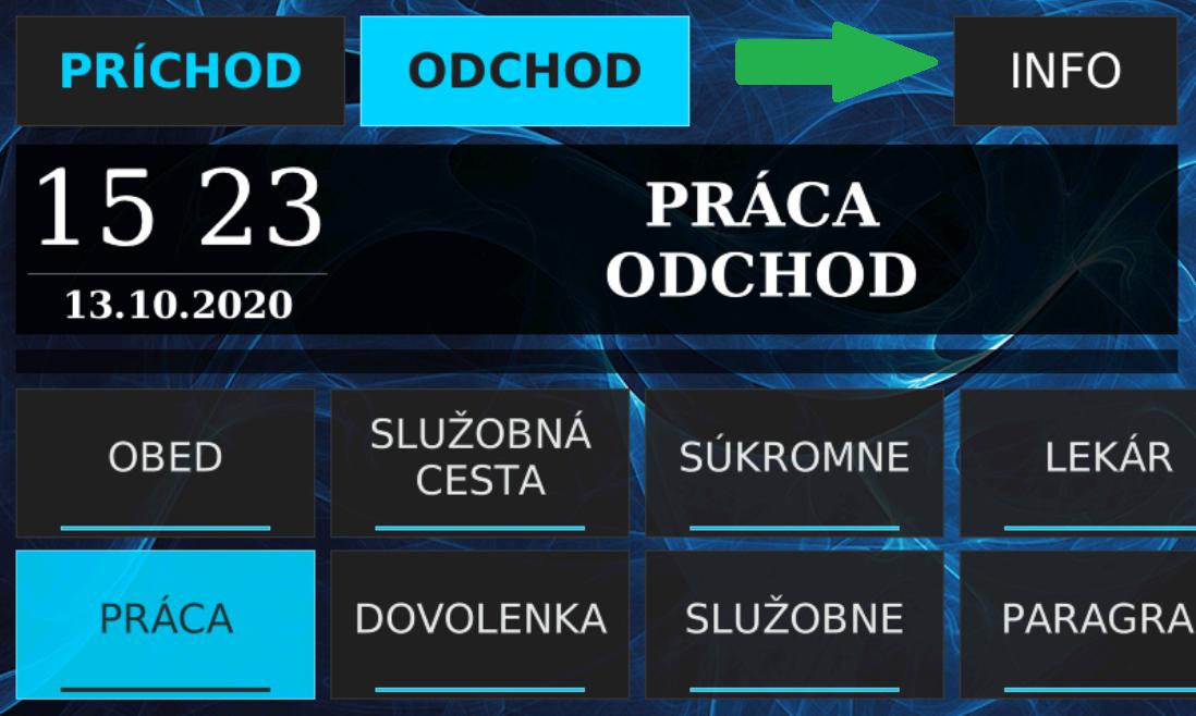 Tlačidlo INFO