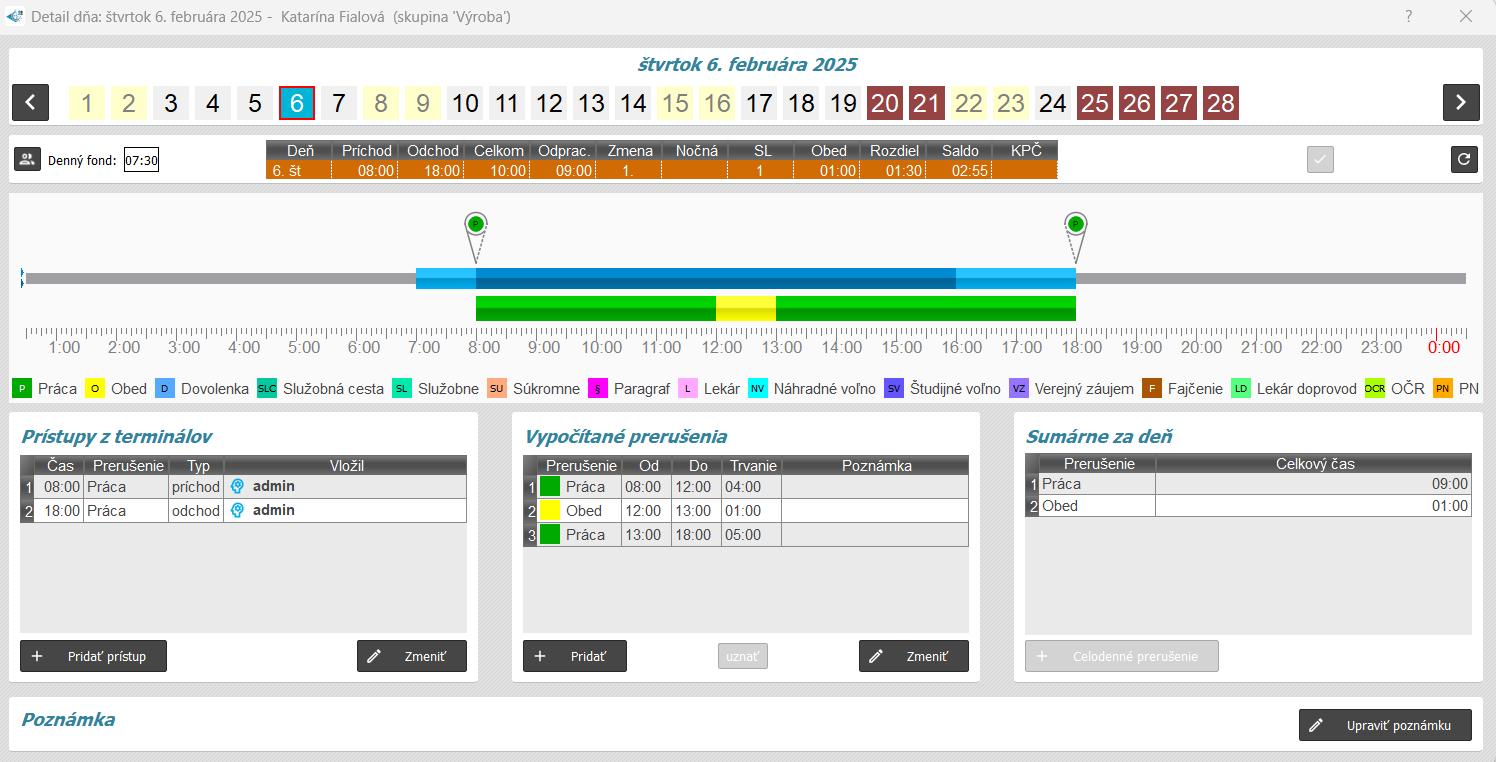 Detail dňa s odporúčanou kontrolou