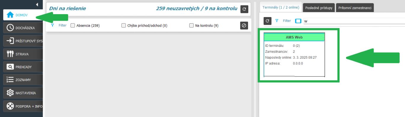 Karta Domov - Terminály