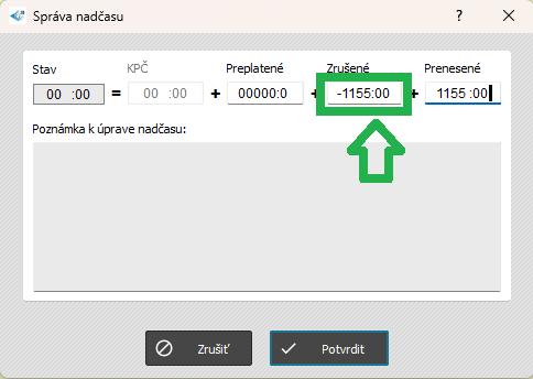 Mesačný prehľad - správa nadčasu