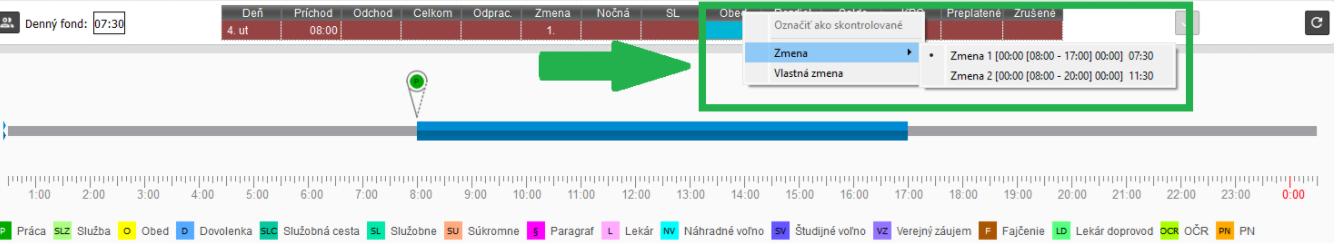 Tlačidlo na vynútenie prepočtu dochádzky v kalednári v detaile dňa