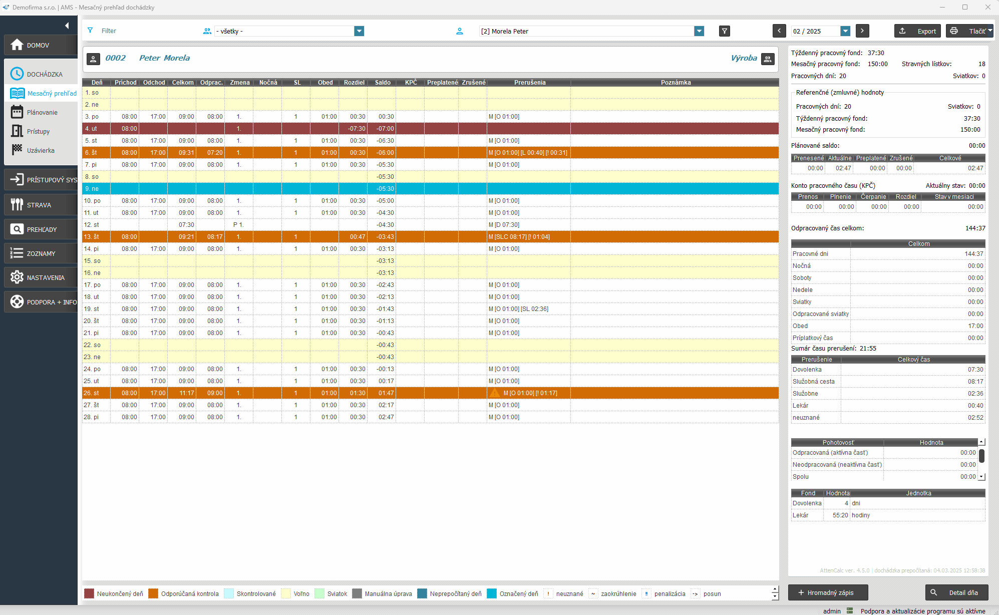 detail dňa - uznať neuznaný úsek