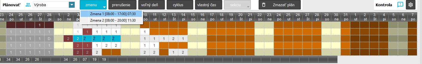 Plánovanie - Plánovanie zmeny