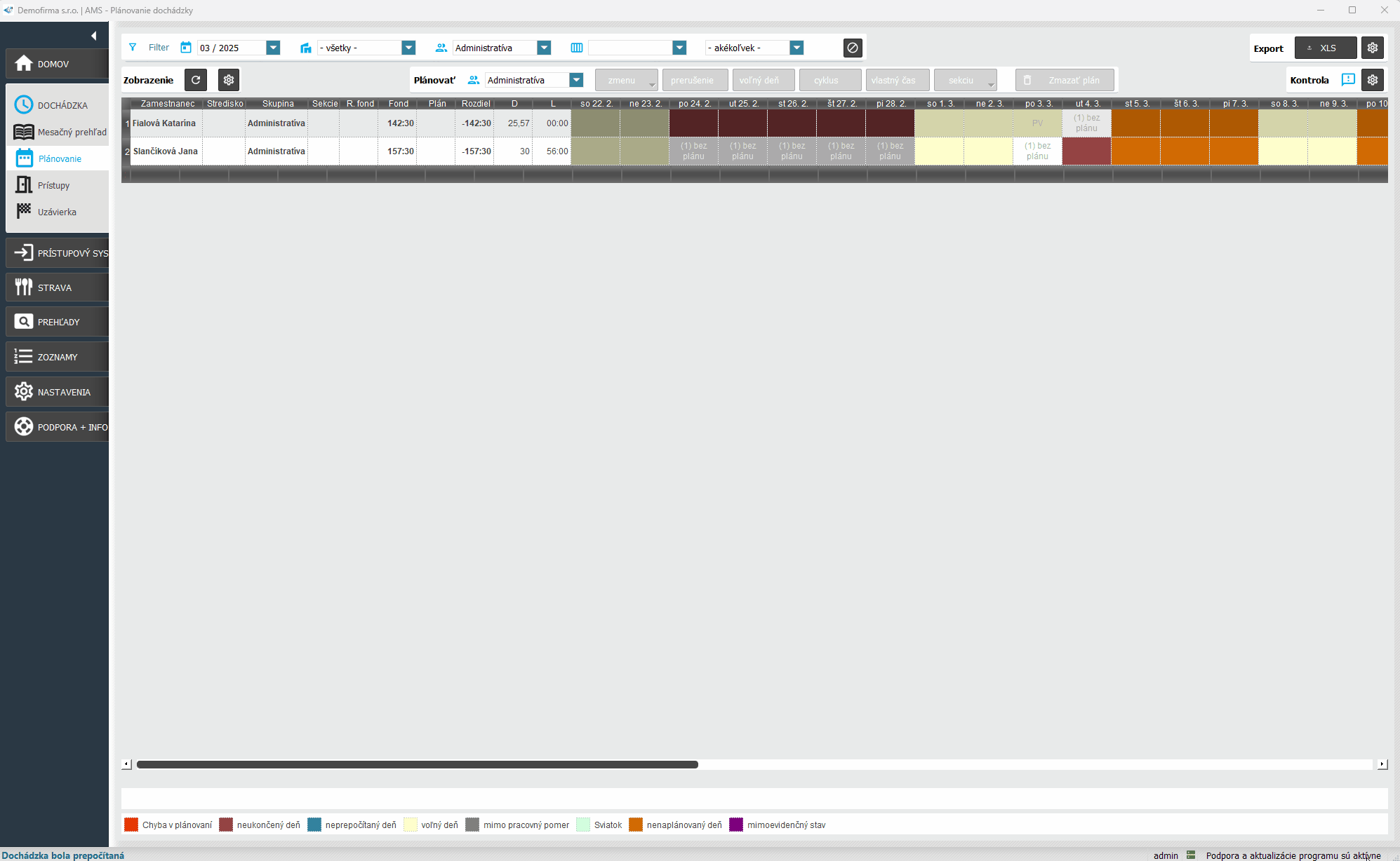 Plánovanie - Nastavenie cyklu