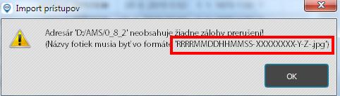 Modul Prístupy - import - formát názvu fotky