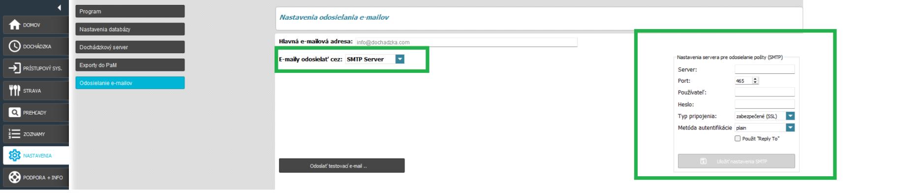Natavenia - Odosielanie e-mailov - SMTP server