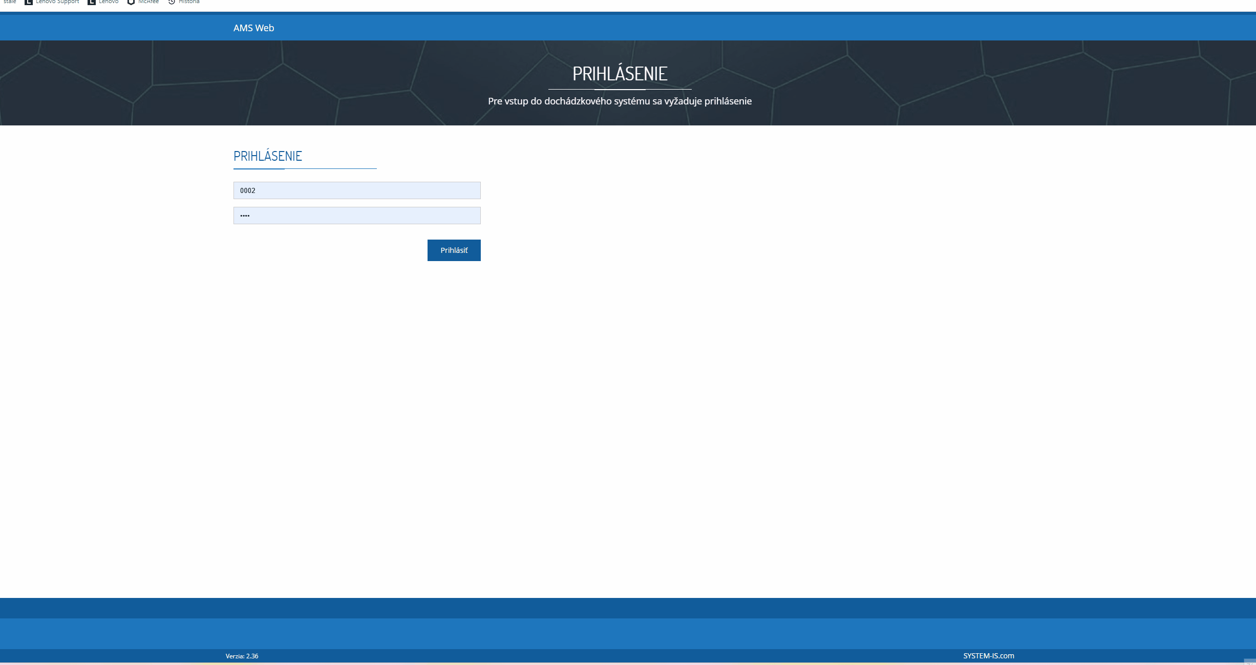 Strava - Objednávky - Objednanie AMS WEB - LIMIT