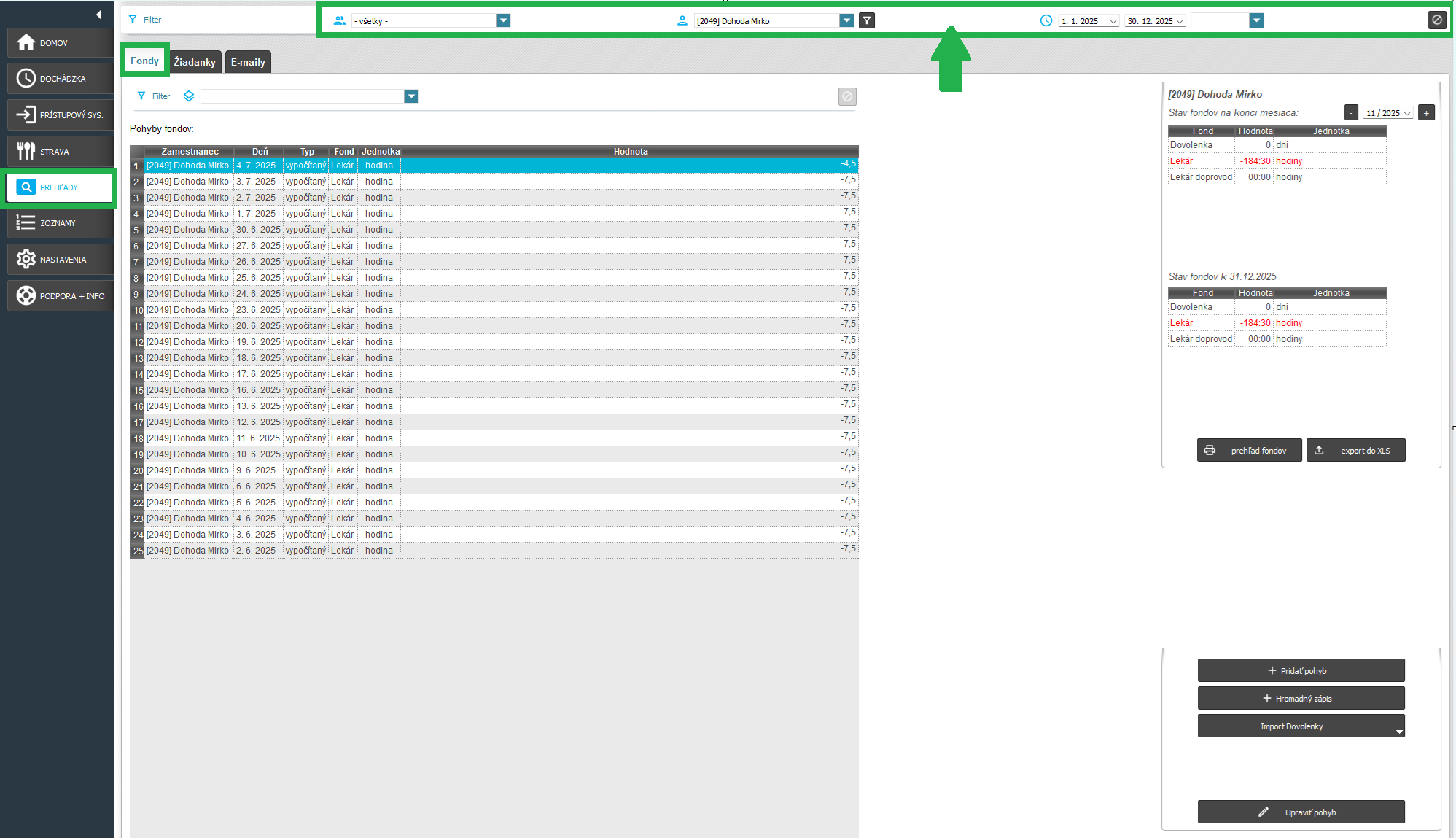 Prehľady - spoločný filter