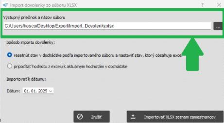 Prehľady - Fondy - Import dovolenky - importovať dovolenky