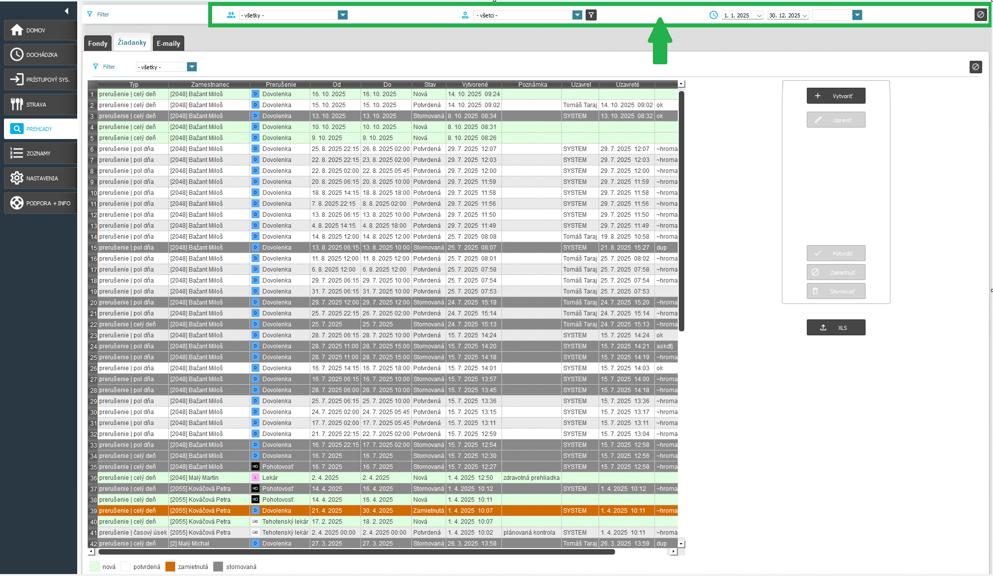 Prehľady - spoločný filter