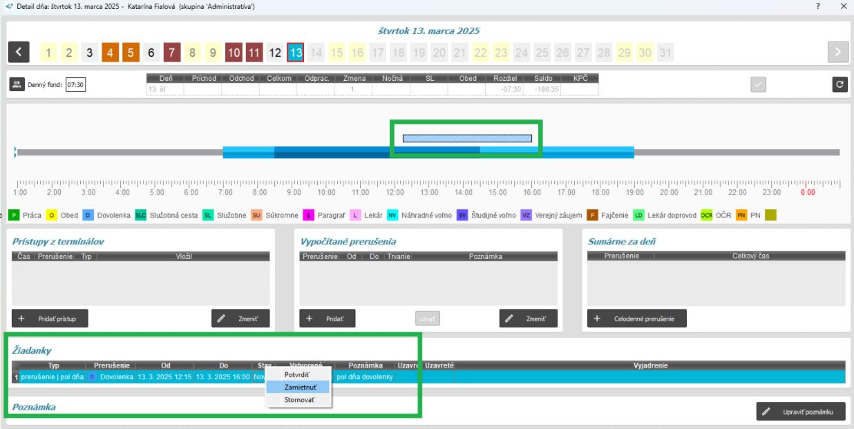 Žiadanky v detaile dňa