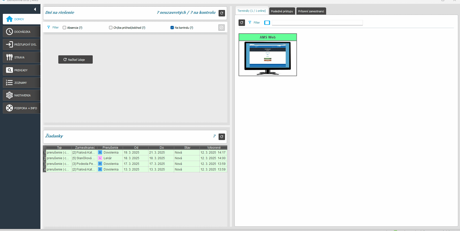 Vymazanie, obnovenie, zneaktívnenie zamestnanca