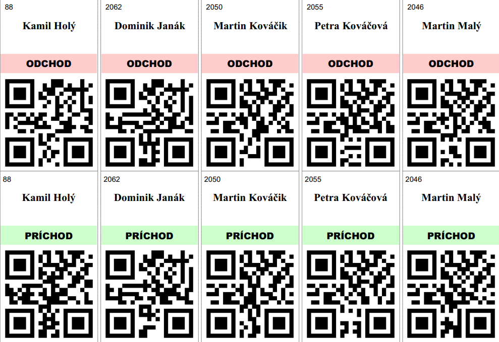 Hromadná tlač QR kódov - PDF výstup