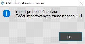 Import zoznamu zamestnancov - hlásenie