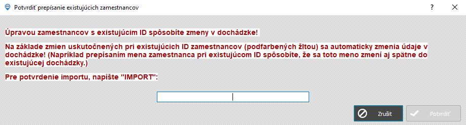 Potvrdenie prepísania existujúcich zamestnancov