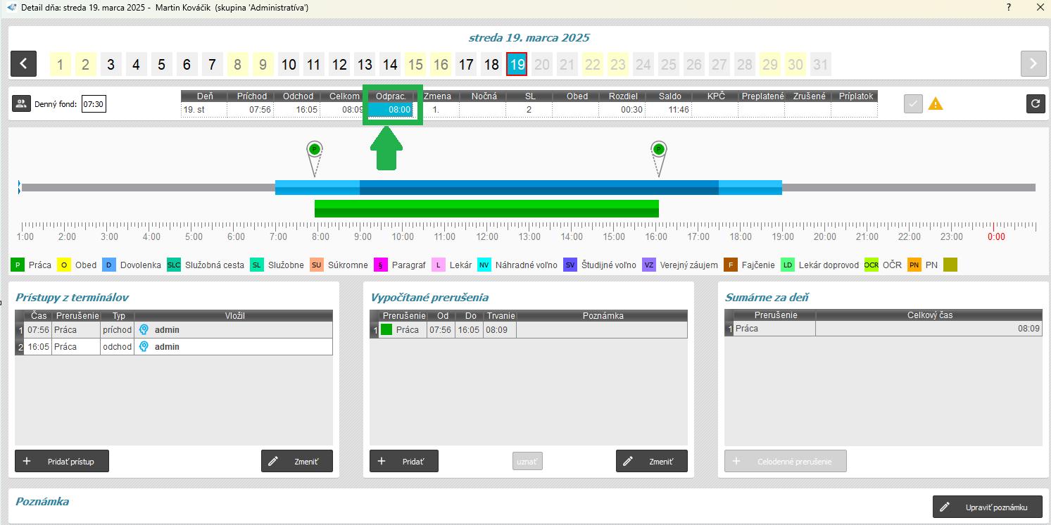 Zaokrúhlenie v detaile dňa
