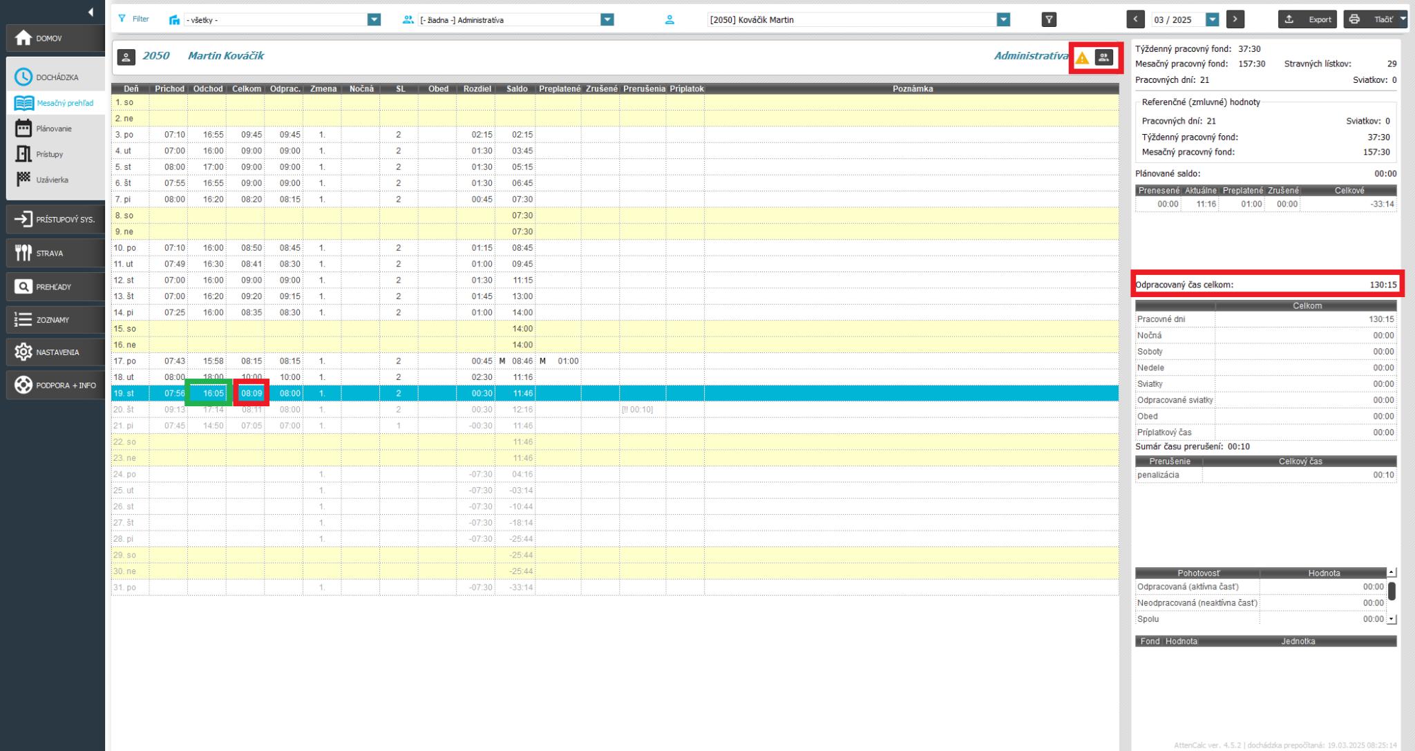 Zaokrúhlenie v mesačnom prehľade