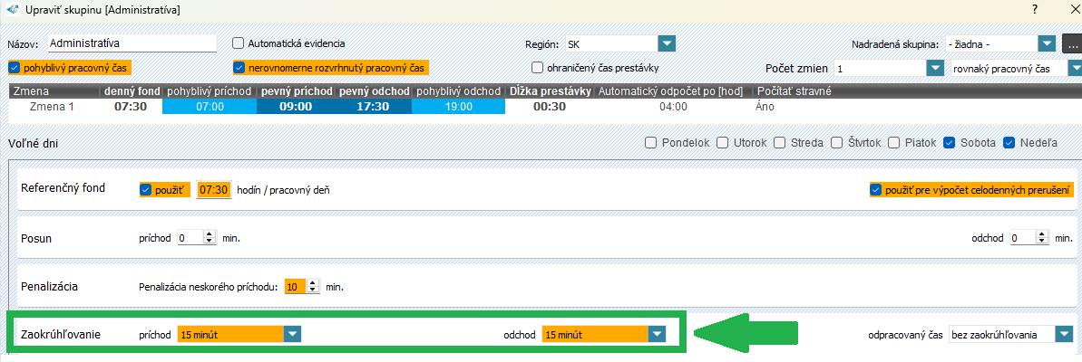 Zaokrúhlenie v skupine