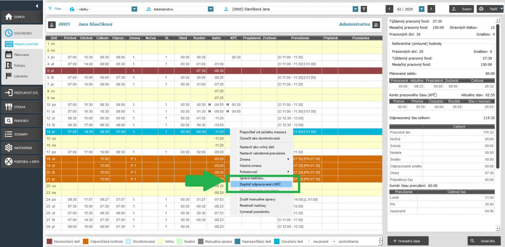 Doplniť odptracované z KPČ