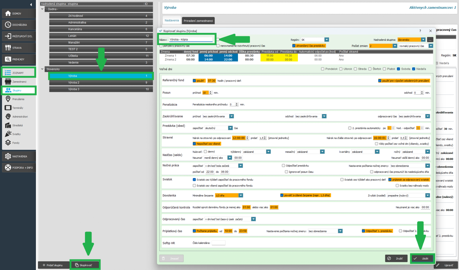 Skopírovať skupinu