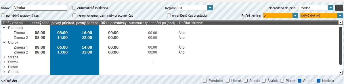 Každý deň iný - zadanie zmien
